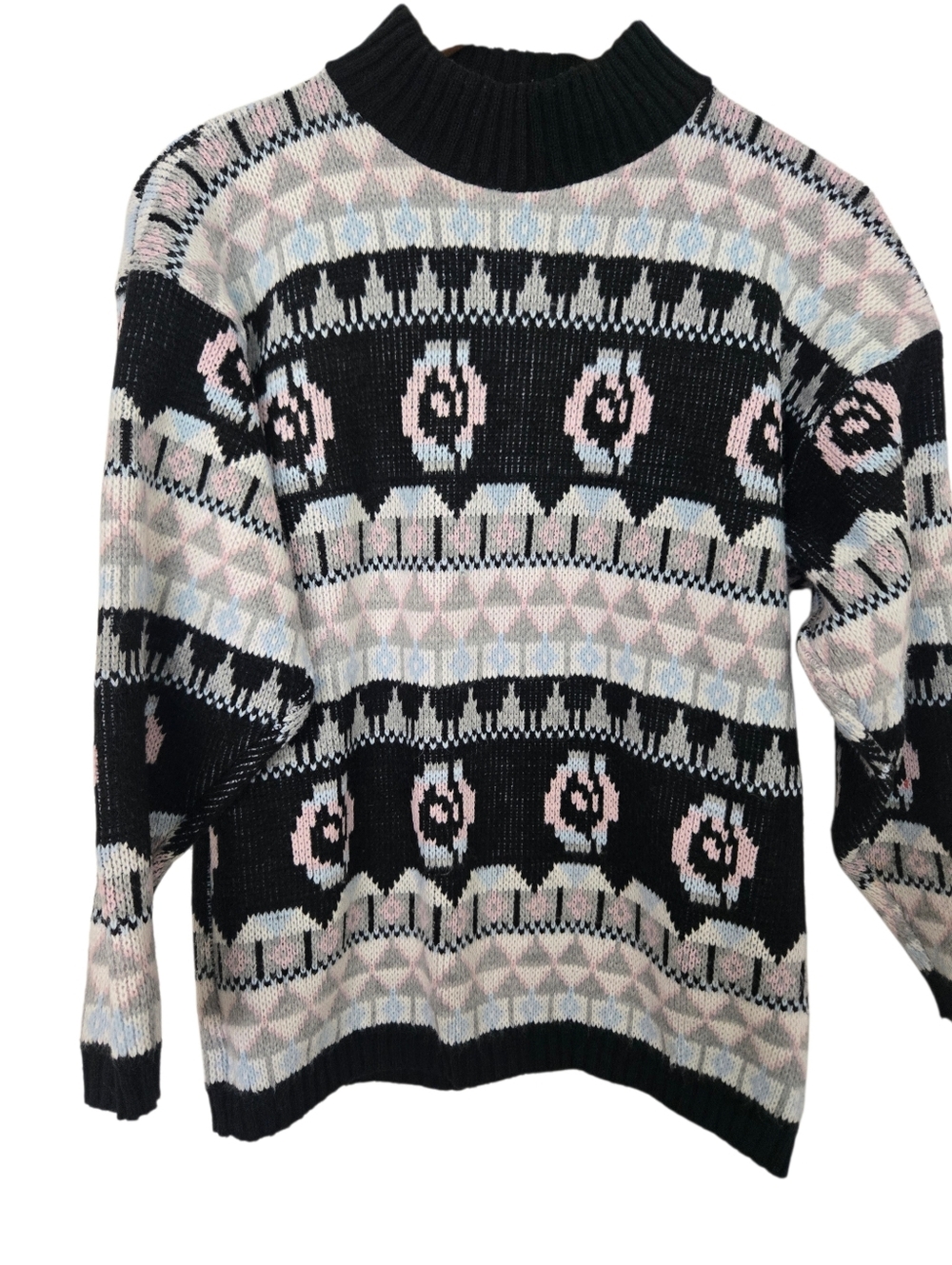 ✨ RARE 90s Croquet Club Made in USA Fair Isle Sweater ✨Pastel Coquette Grandpa